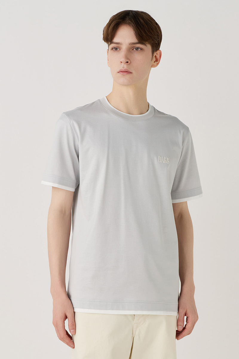レイヤード風配色GIZA天竺Tシャツ 詳細画像 マイクロチップ