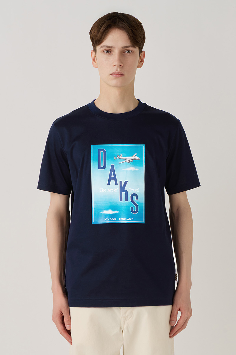 グラフィックプリントGIZA天竺Tシャツ 詳細画像 ニューブルー