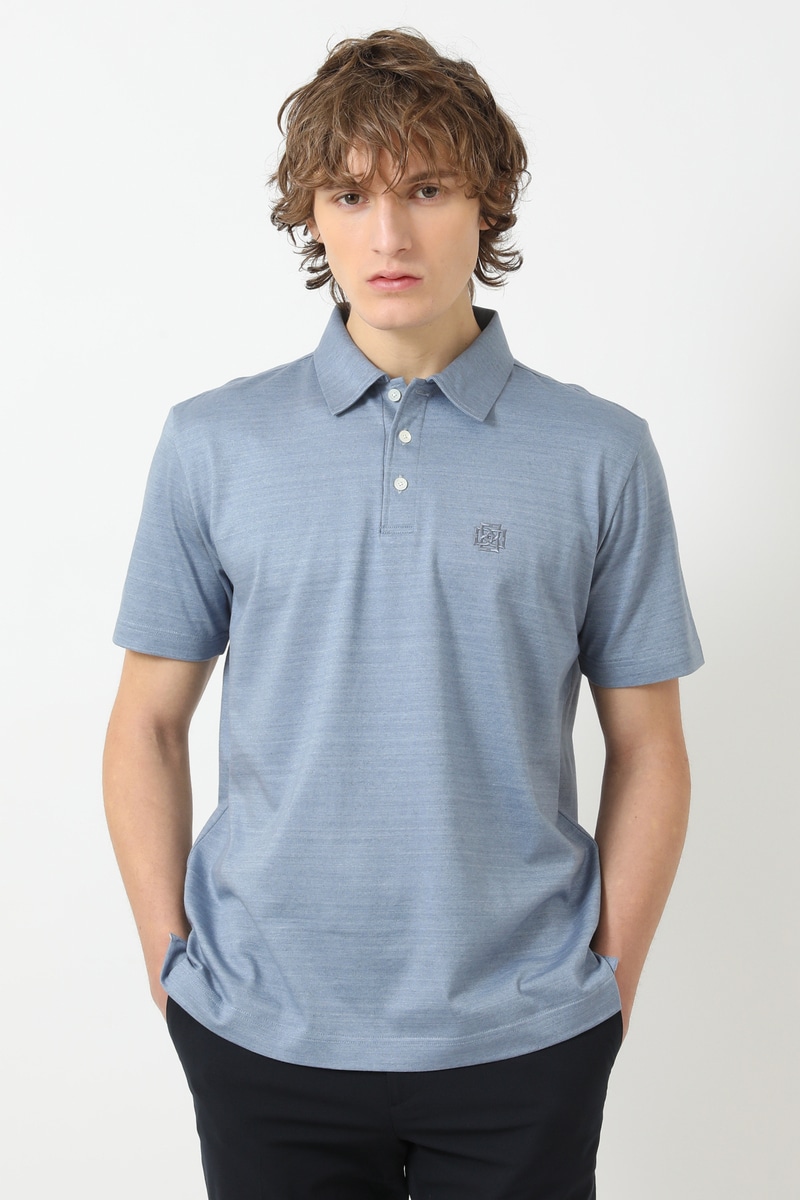 デニム調天竺 ヴィンテージ風ポロシャツ 詳細画像 サックスブルー