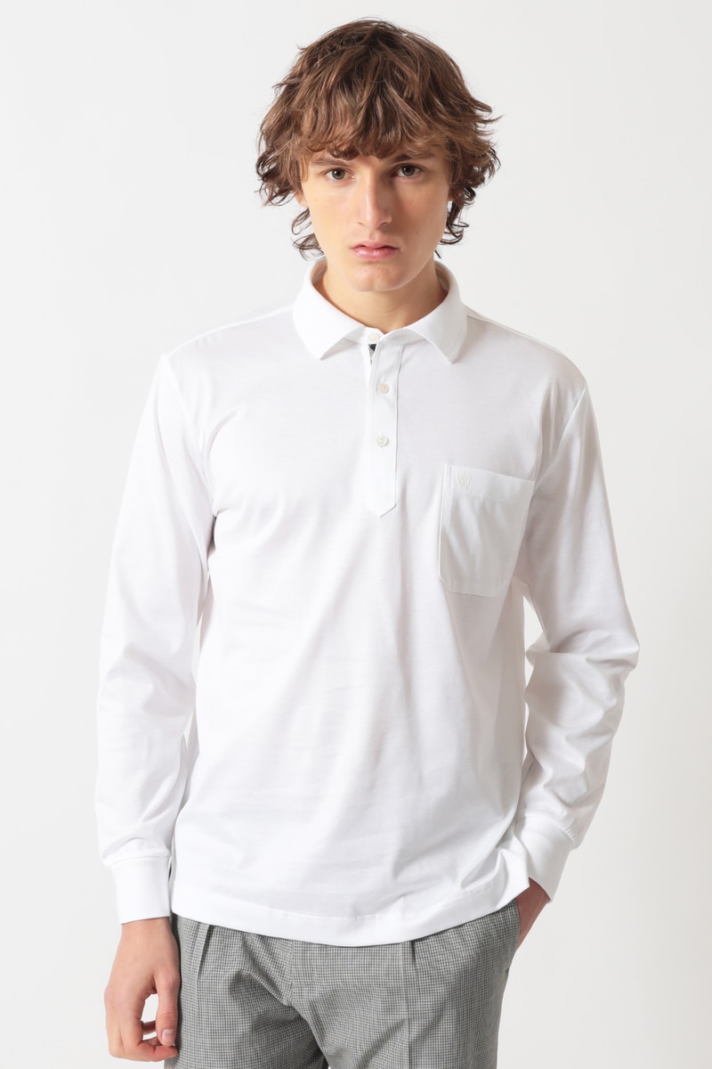 JS ギザコットン天竺 前立てハウスチェックポロシャツ