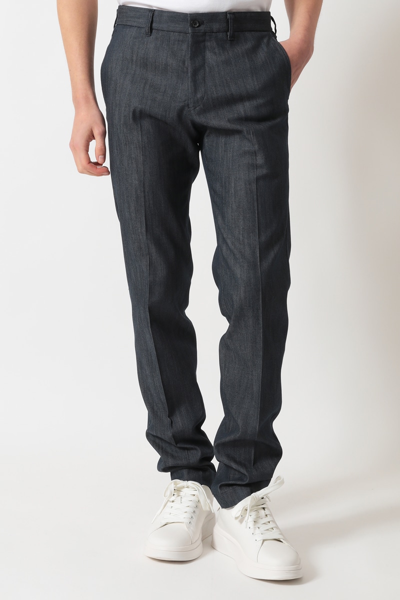 デニムライクストレッチテーパードパンツ 詳細画像 インディゴブルー