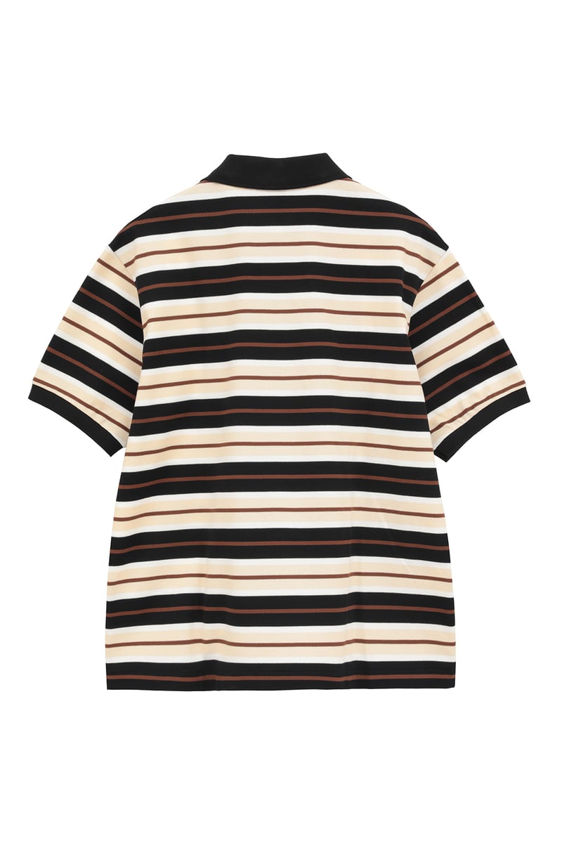 DAKS &times; Scye マルチボーダー 鹿の子 ポロシャツ 詳細画像 ベージュ