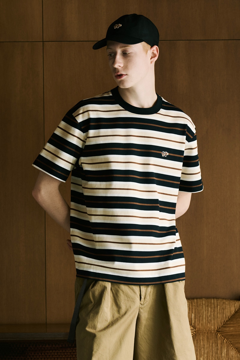 JS DAKS × Scye マルチボーダー 鹿の子 Tシャツ