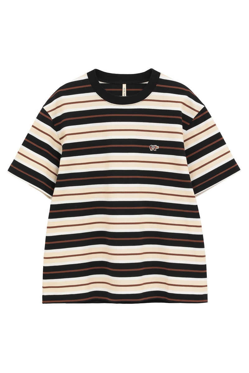 DAKS &times; Scye マルチボーダー 鹿の子 Tシャツ 詳細画像 ベージュ