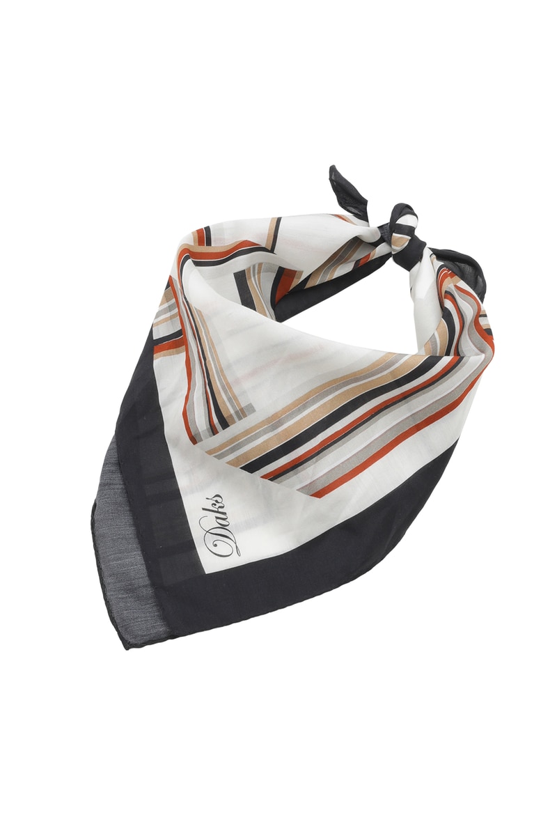 綿シルク トラベレーターストライプ スカーフ（ベージュ） 詳細画像 ベージュ