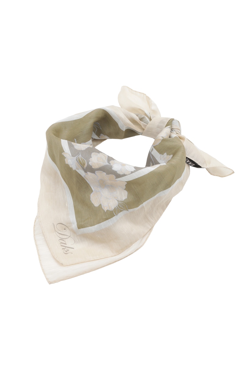 麻綿シルクフローラボヤージュ スカーフ（アイボリー） 詳細画像 アイボリー