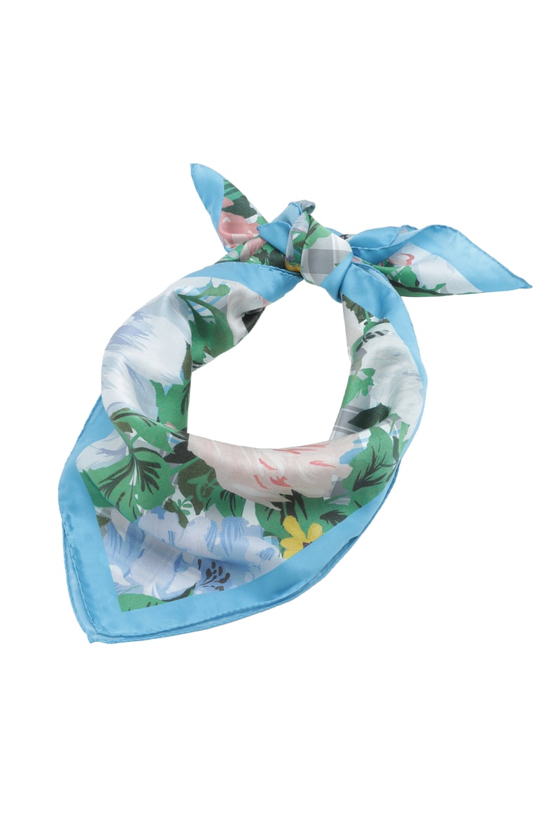 シルクアニバーサリーフローラルプリント スカーフ 詳細画像 50thハウスチェック