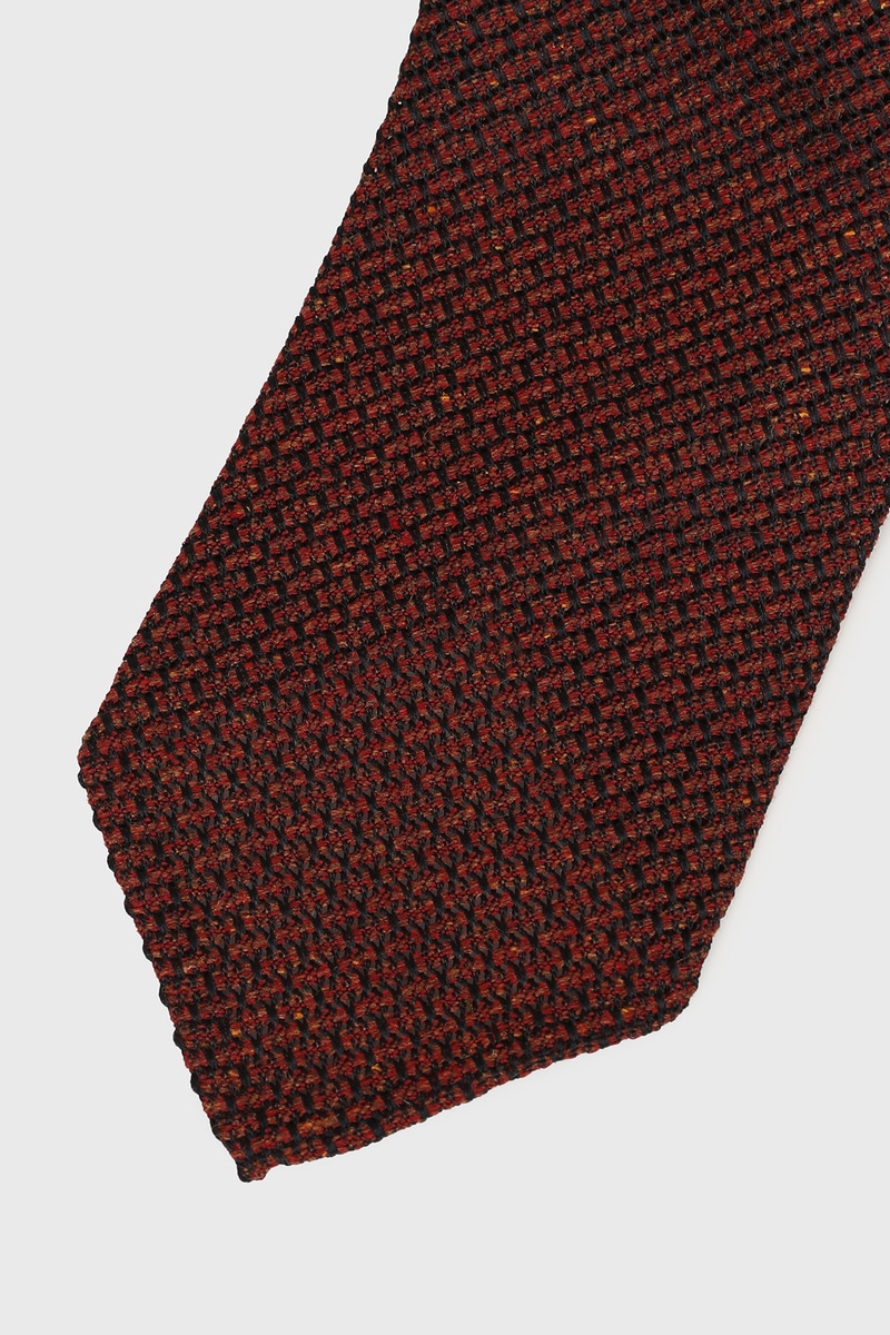 シルクグレナディンジャカード 3フォールドタイ 詳細画像 バーガンディ