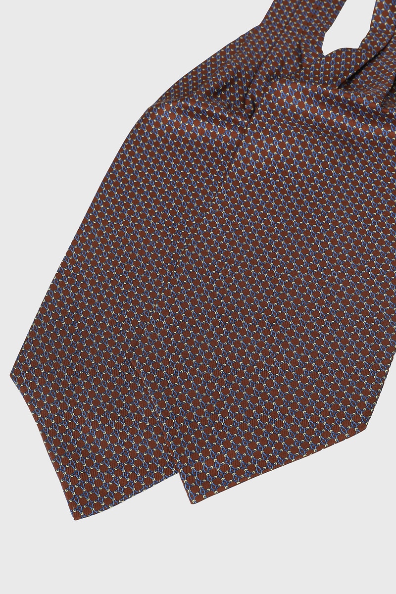 シルクアスコットタイ（オレンジ） 詳細画像 オレンジ