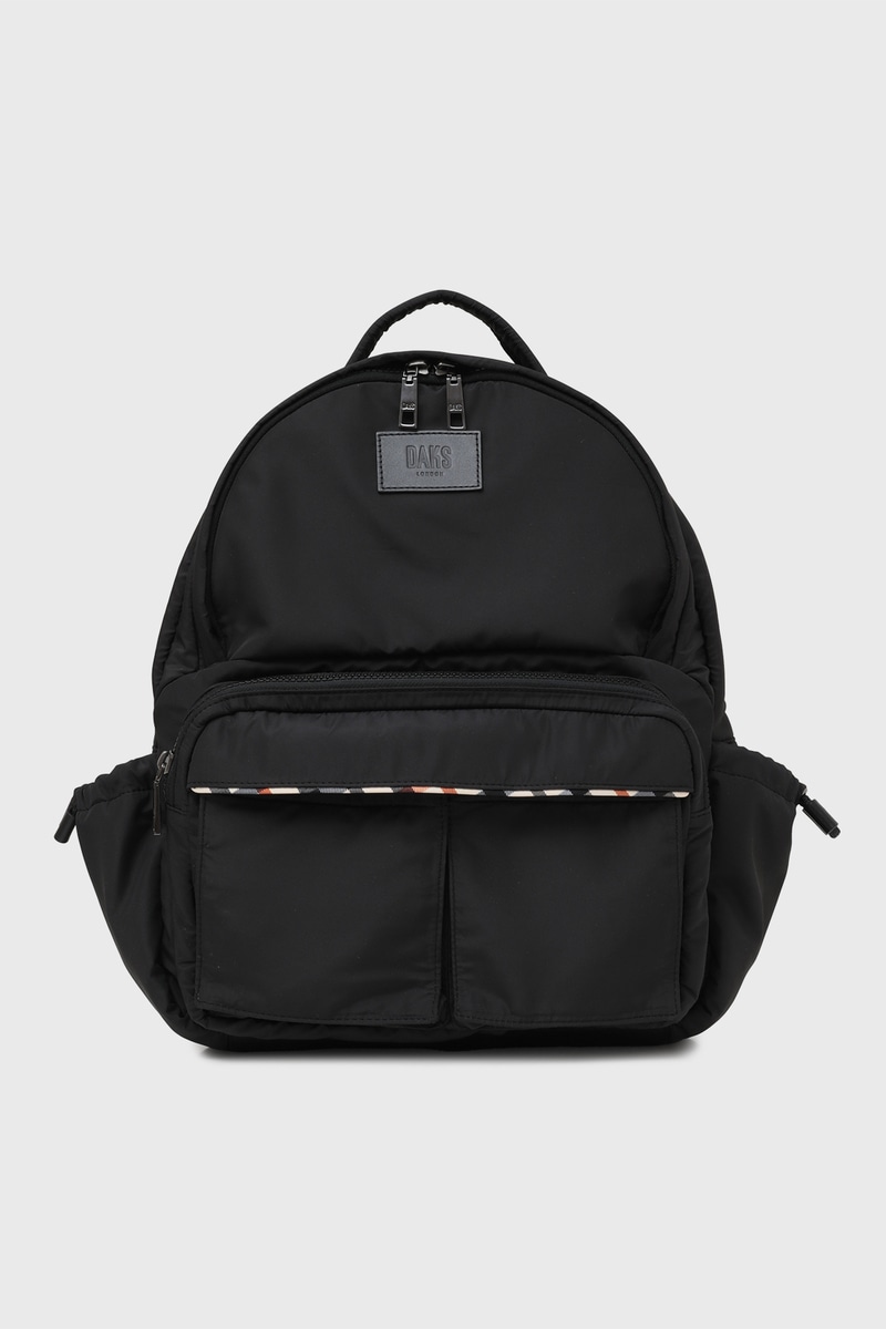 JS 軽量ナイロン×レザー ハウスチェックディテール PC収納バックパック