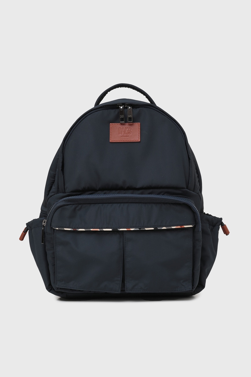 JS 軽量ナイロン×レザー ハウスチェックディテール PC収納バックパック