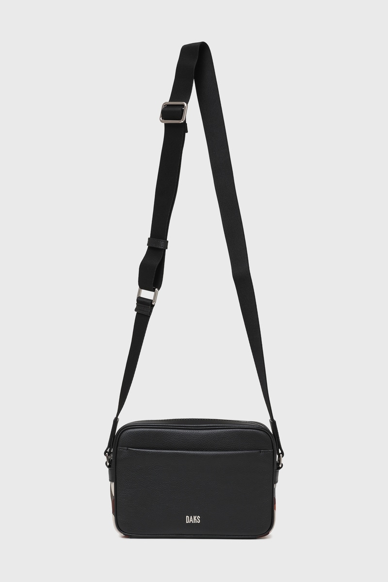 JS レザー×ハウスチェックディテール ワンショルダー ボディバッグ