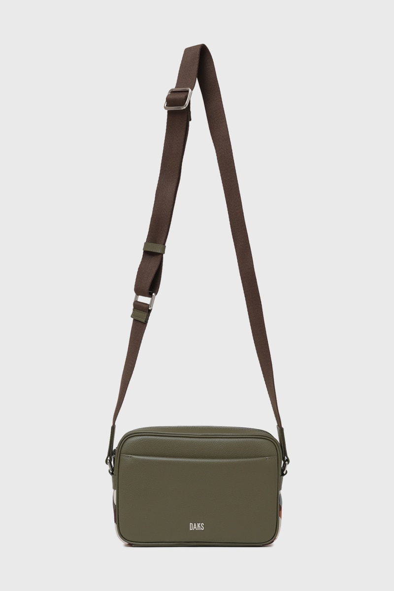 JS レザー×ハウスチェックディテール ワンショルダー ボディバッグ