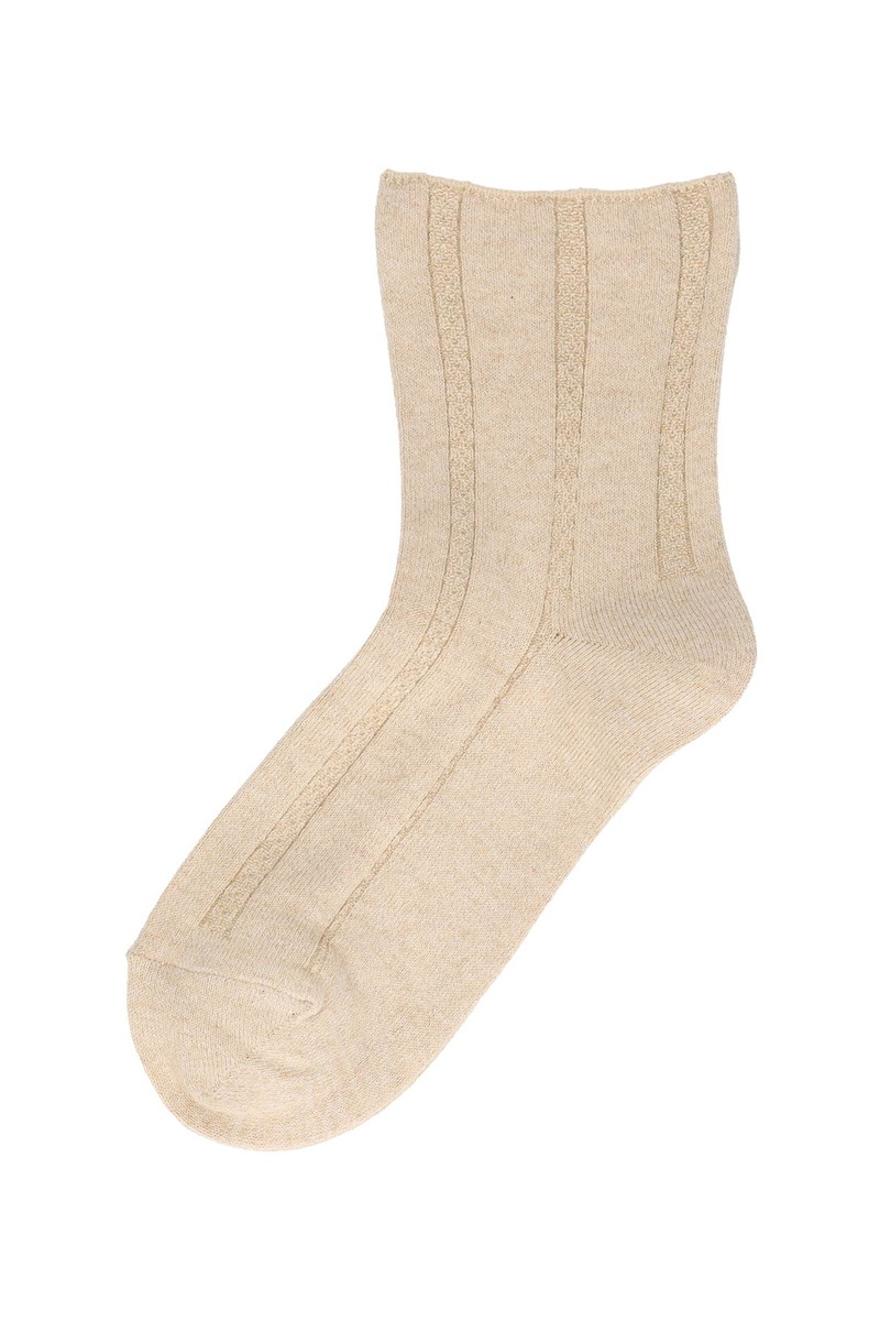 【WOMEN】口ゴムゆったり オーガニックコットン混 リンクス ソックス 詳細画像 ベージュ