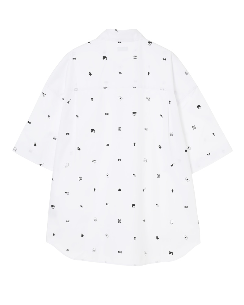 「DAKS」&times;『名探偵コナン』総柄プリント半袖シャツ 詳細画像 ホワイト
