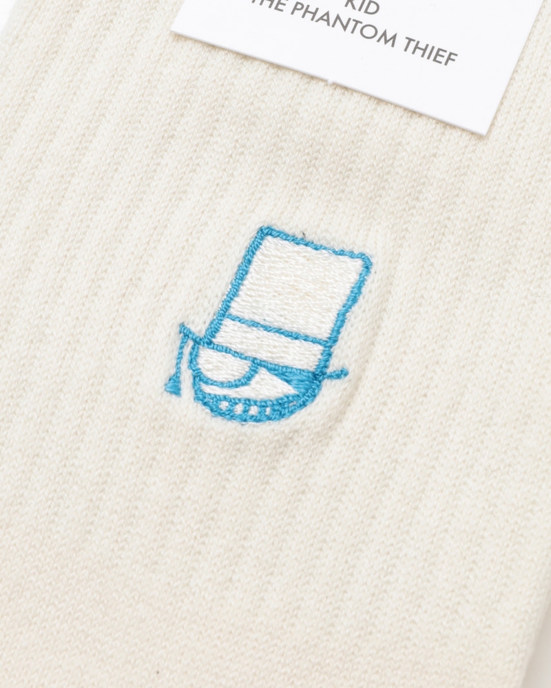 「DAKS」&times;『名探偵コナン』ワンポイント刺繍ソックス 詳細画像 ホワイト(怪盗キッド)