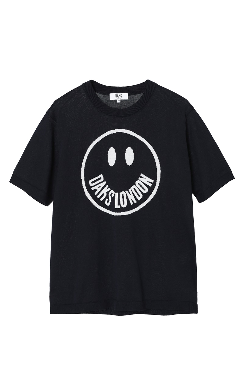 ポリエステルコットン混 スマイルインターシャ ニットプルオーバー 詳細画像 ネイビー